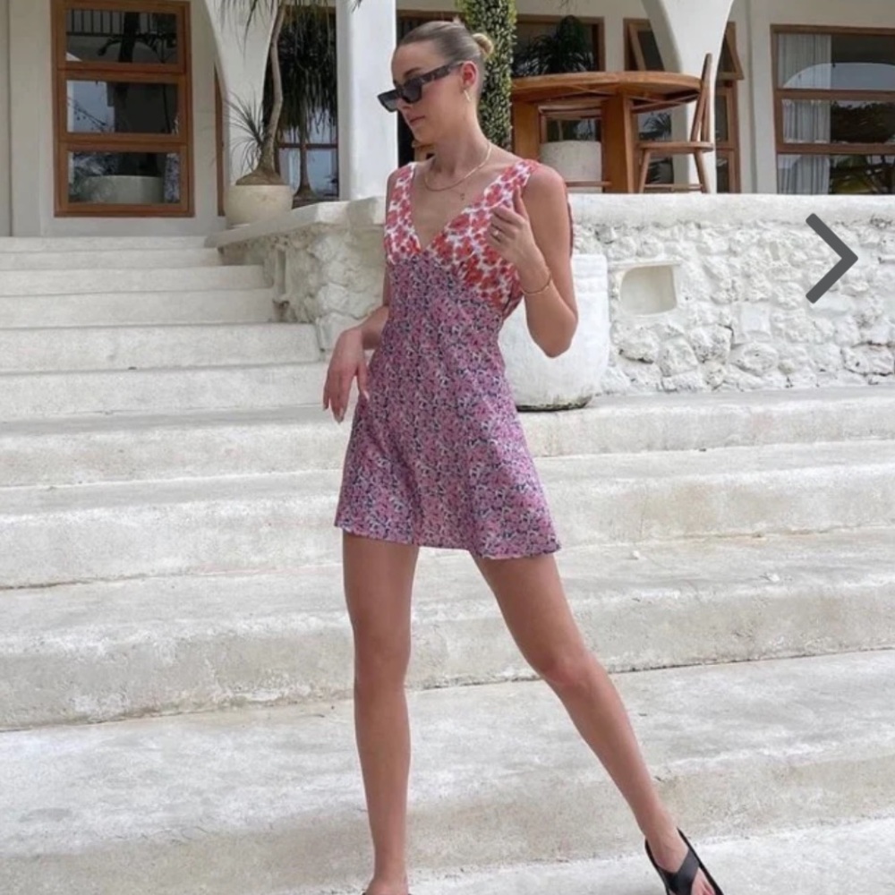VRG GRL Postcards From Venice Bias Cut Mini Dress